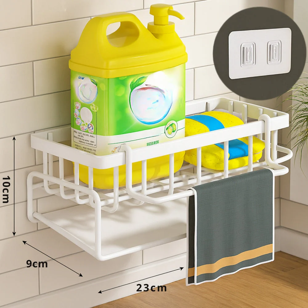 Wall Mounted Sponge Soap Dish Towel Rack - Image 2