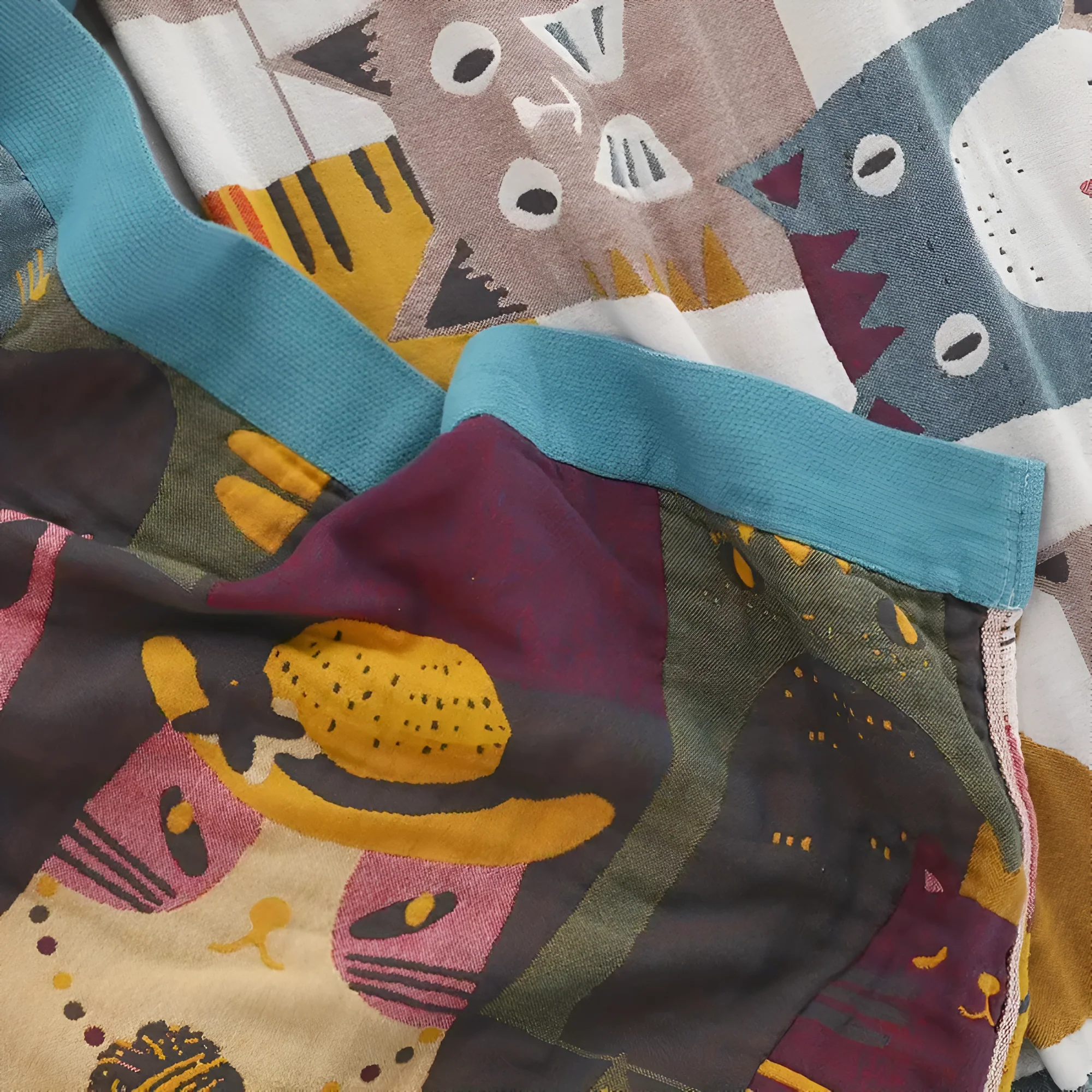 Whimsical Cat-Themed Reversible Blanket - Image 7