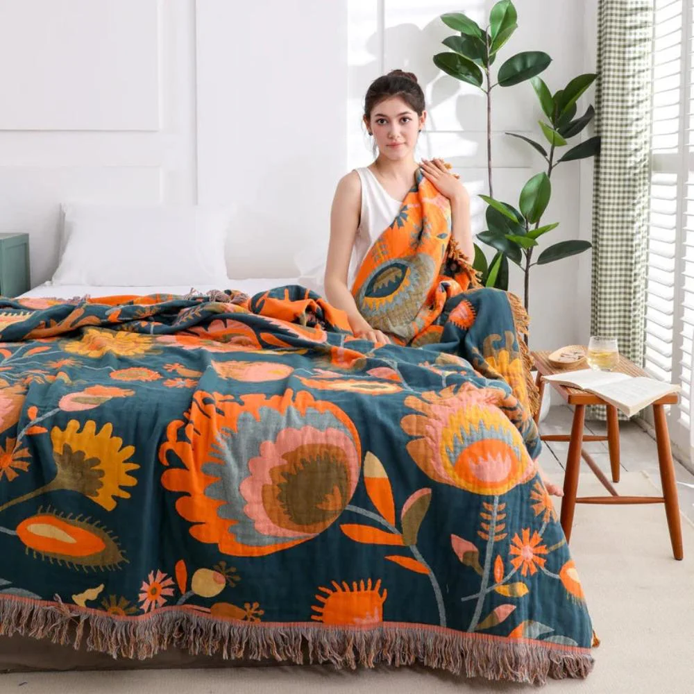 Wildflower Bloom Cotton Throw - Image 3