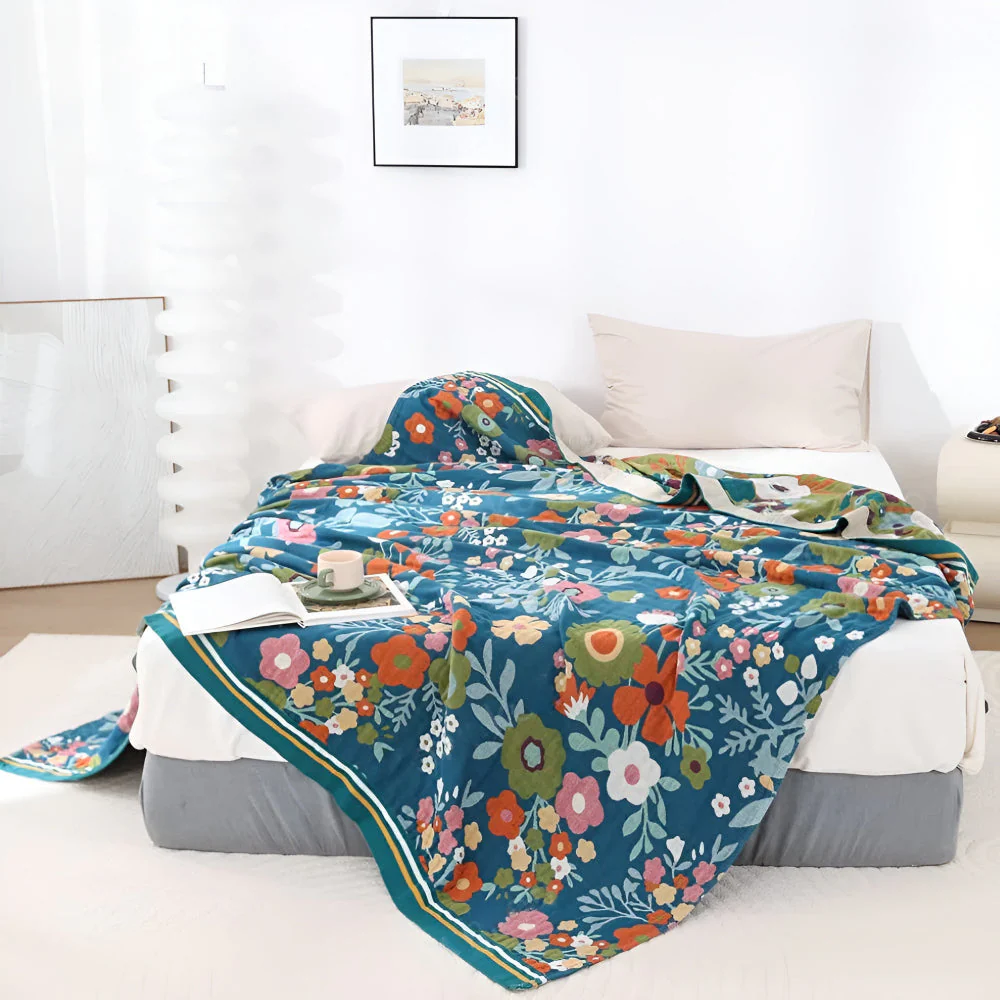 Wildflower Botanical Bliss Cotton Blanket - Image 2