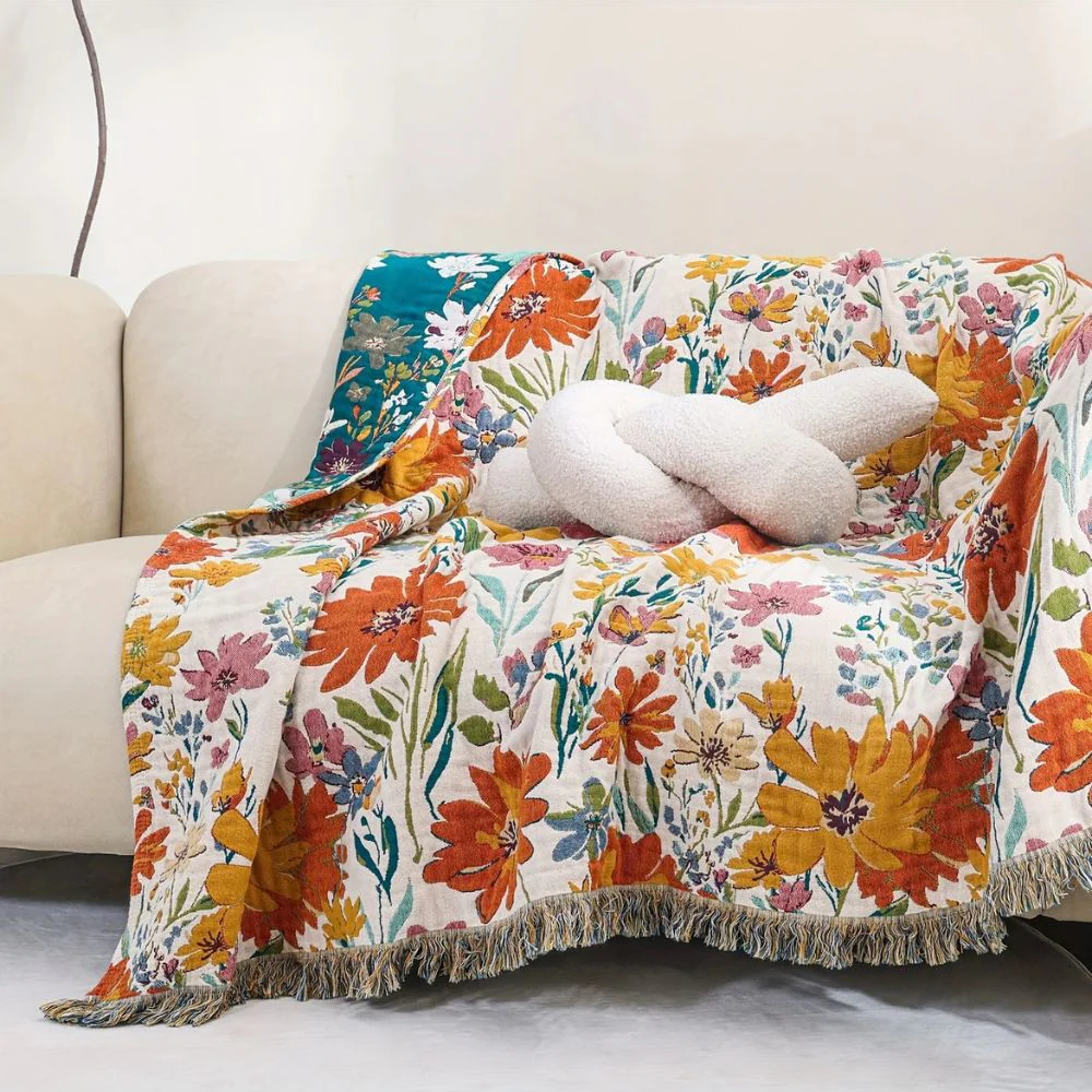 Wildflower Garden Cotton Blanket - Image 3