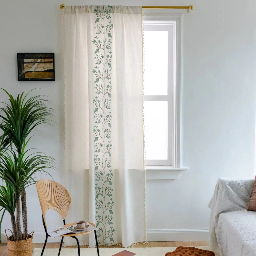 Willow Floral Elegance Tassel Curtain - Image 3