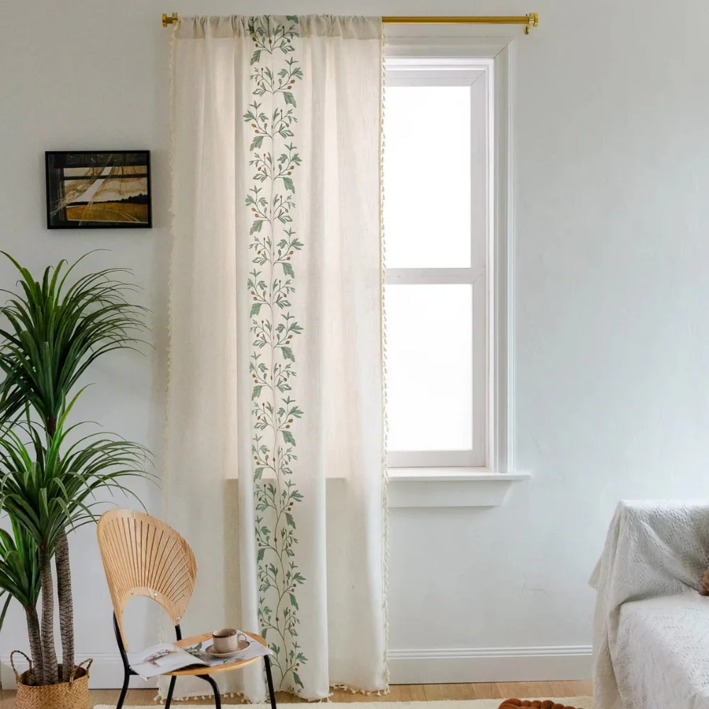 Willow Floral Elegance Tassel Curtain - Image 4