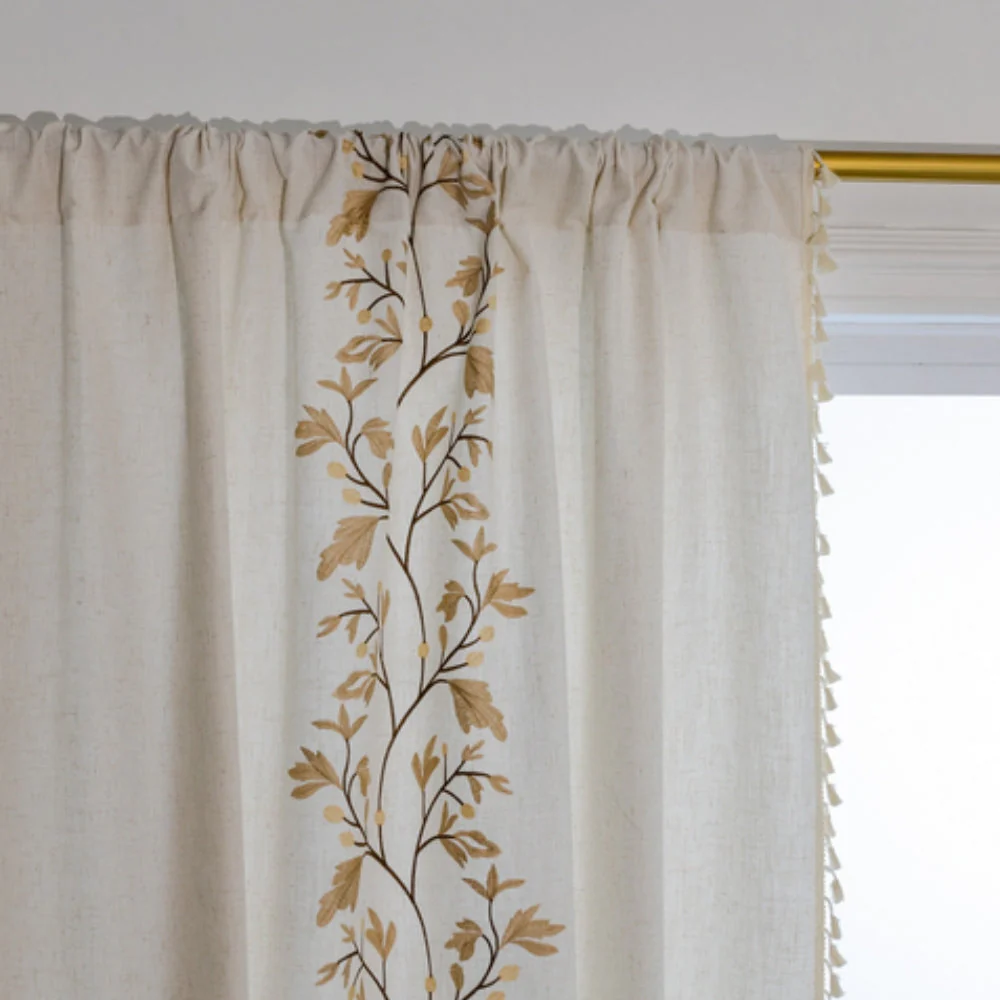 Willow Floral Elegance Tassel Curtain - Image 6