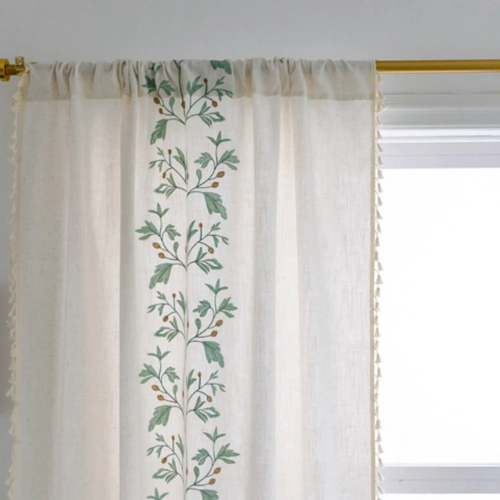 Willow Floral Elegance Tassel Curtain - Image 7