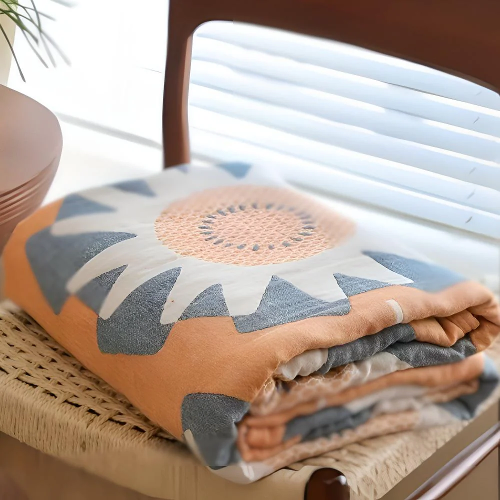 Windmill Flower Patterns Cotton Blanket - Image 3