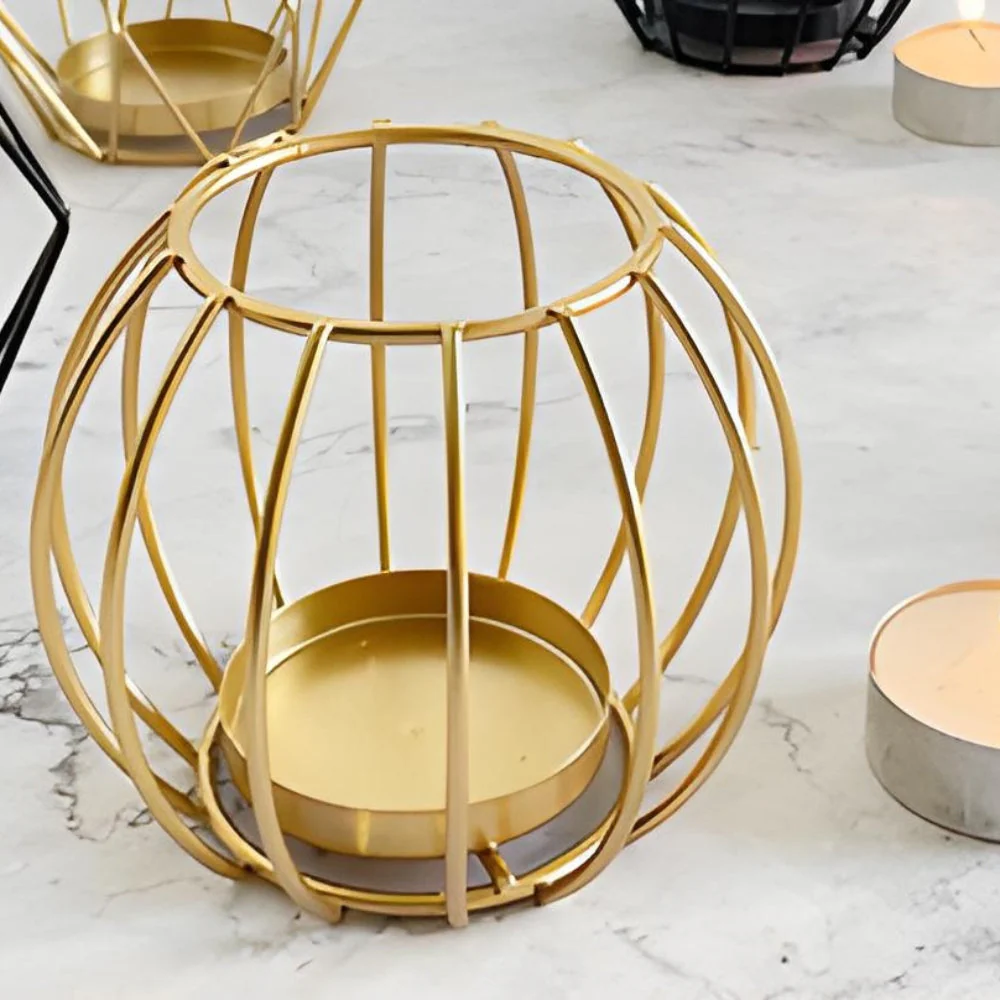Wireframe Sleek Iron Candle Holder - Image 5