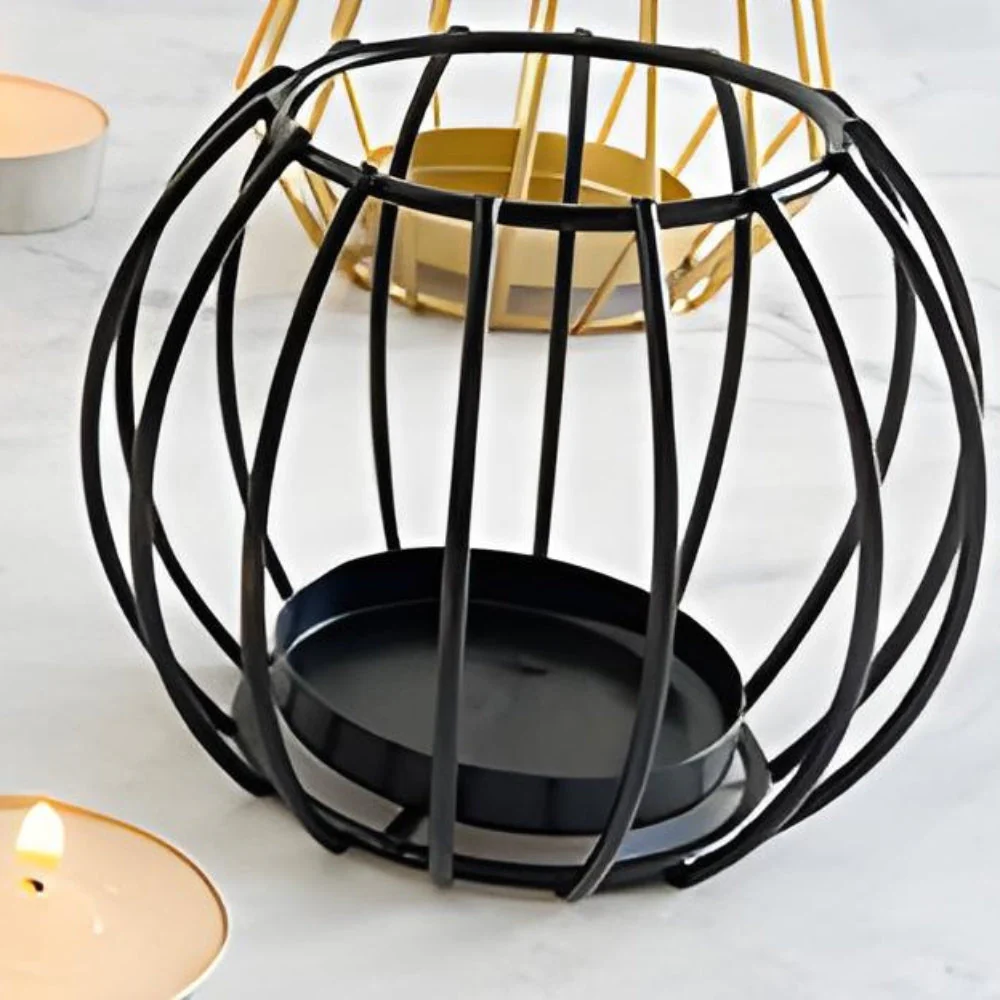 Wireframe Sleek Iron Candle Holder - Image 6