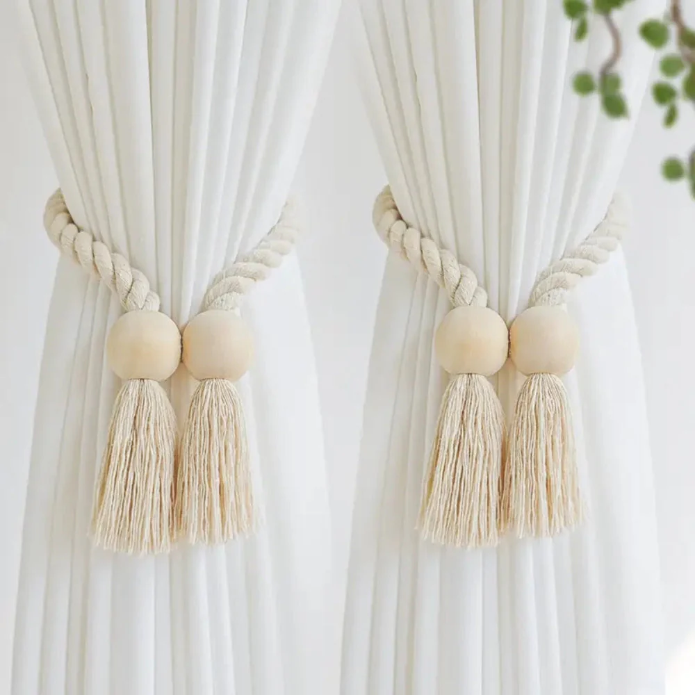Wooden Bead Tassel Curtain Tie Back | 2Pcs Set - Image 3