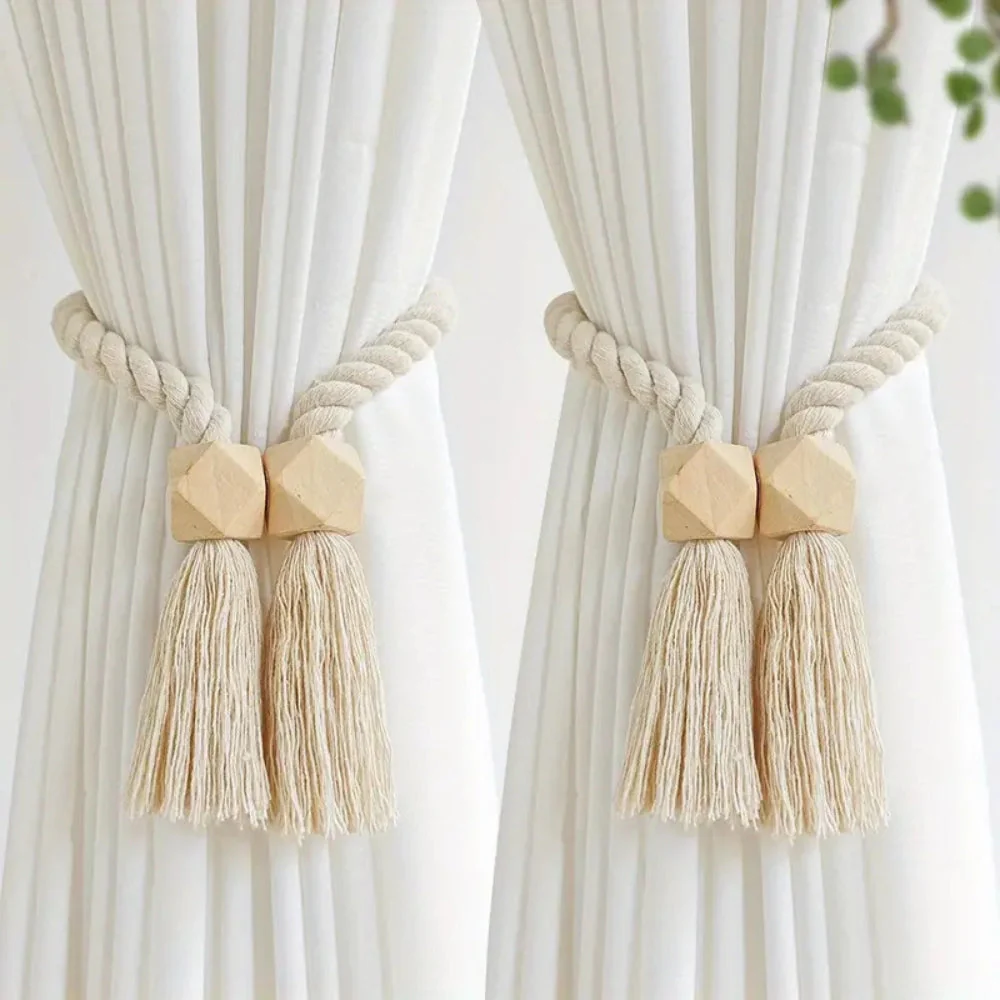 Wooden Bead Tassel Curtain Tie Back | 2Pcs Set - Image 4