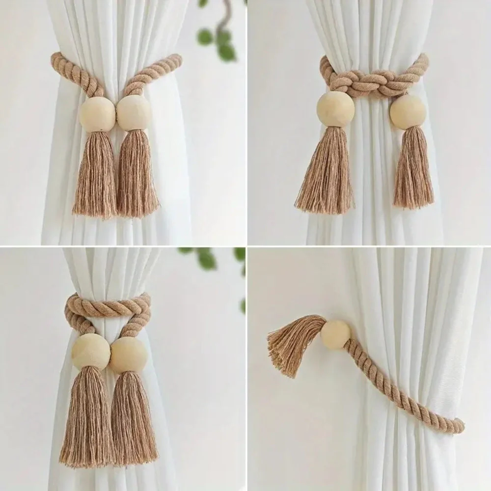 Wooden Bead Tassel Curtain Tie Back | 2Pcs Set - Image 7