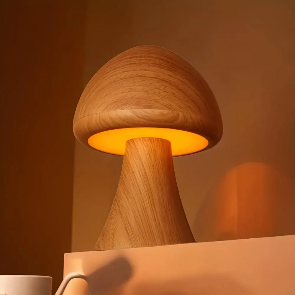 Wooden Mushroom Lamp - Image 4