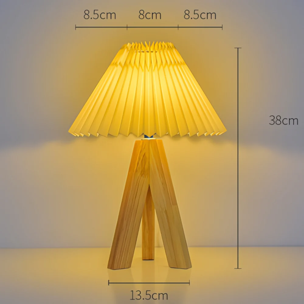 Wooden Tripod USB Table Lamp - Image 3