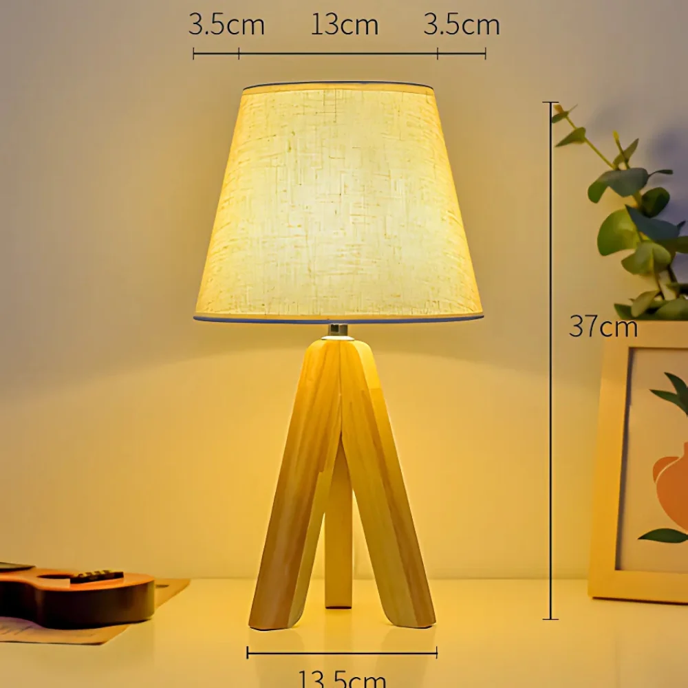 Wooden Tripod USB Table Lamp - Image 4
