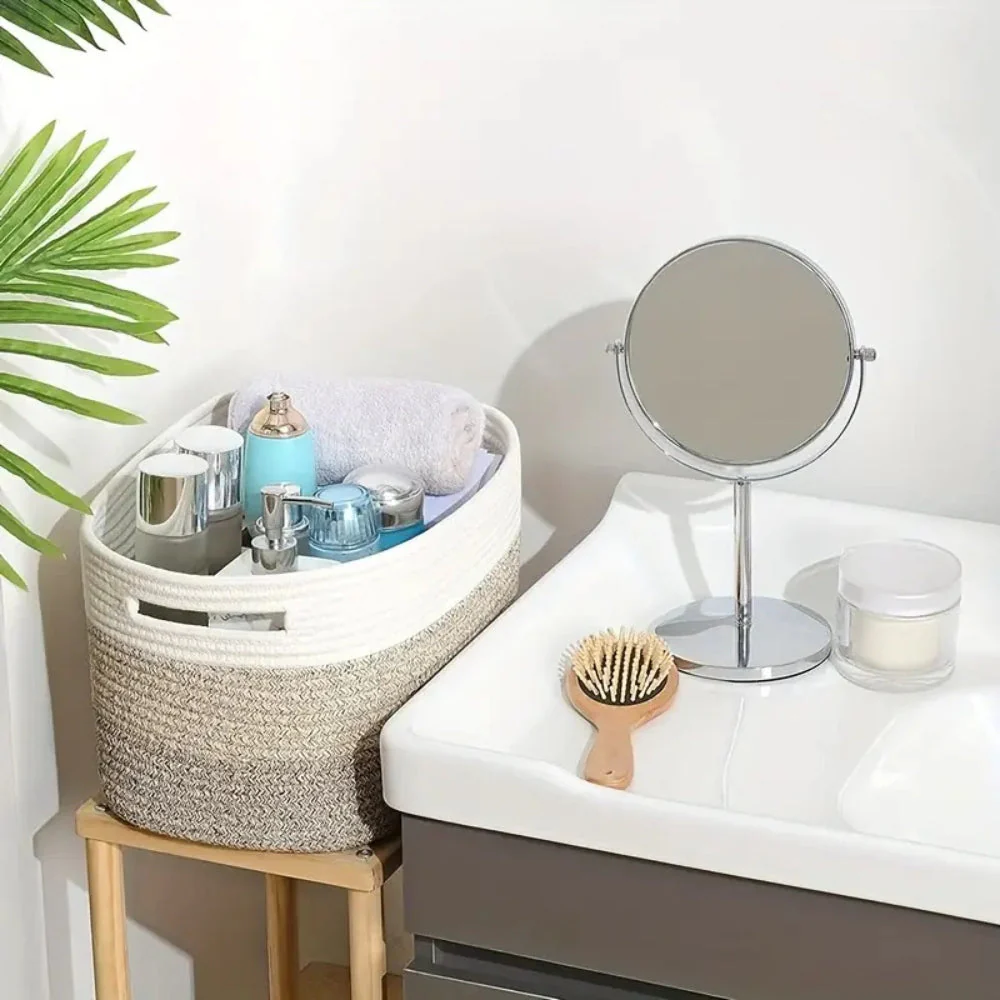 Woven Cotton Rope Storage Basket - Image 7
