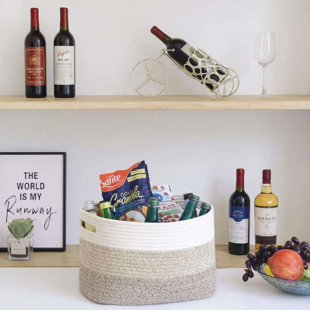 Woven Cotton Rope Storage Basket - Image 8