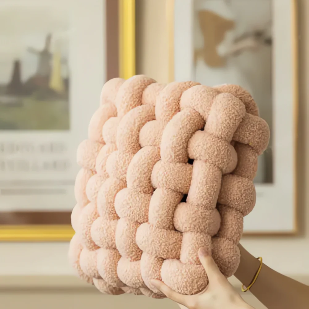 Plush Woven Knot Boucle Cushion - Image 3
