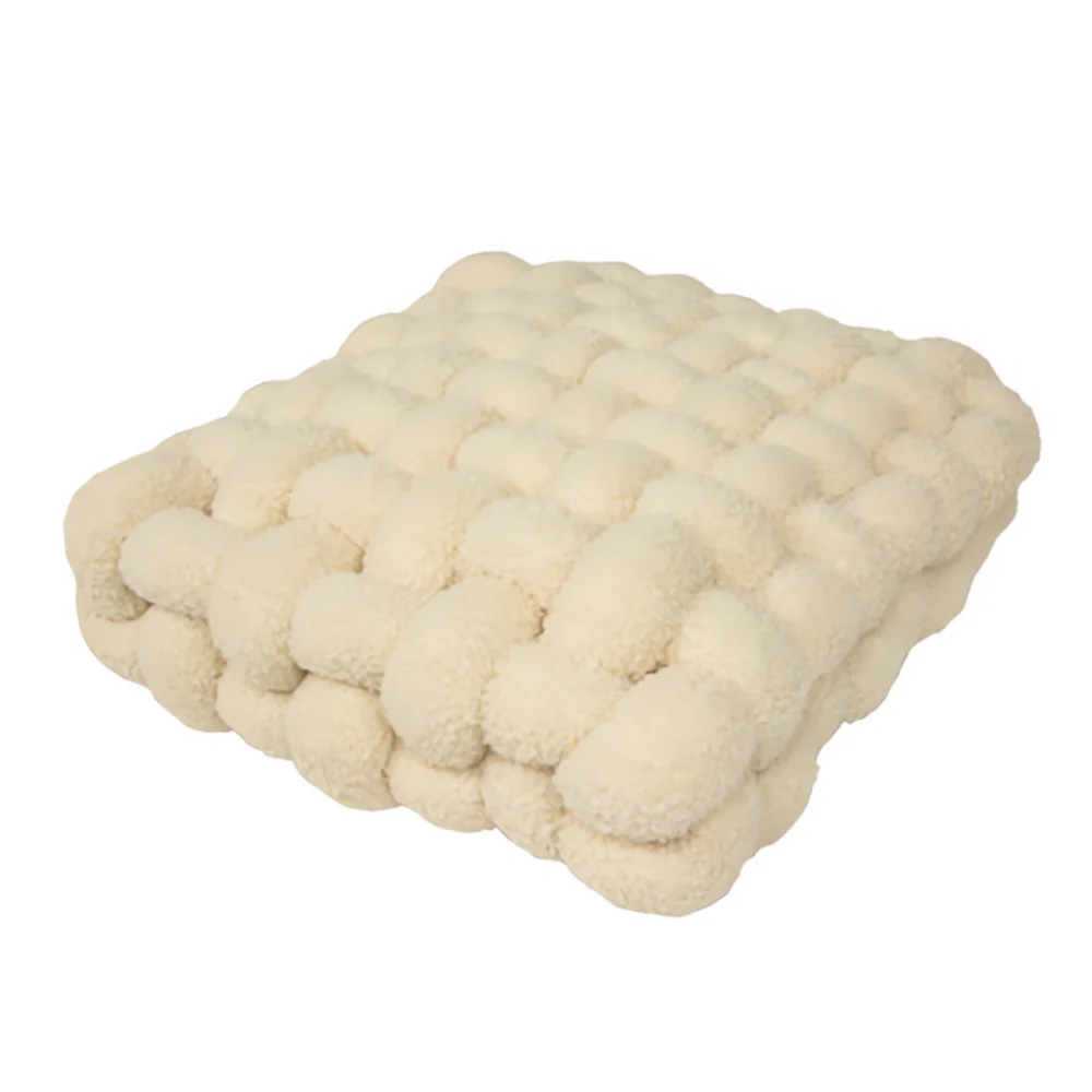 Plush Woven Knot Boucle Cushion - Image 4