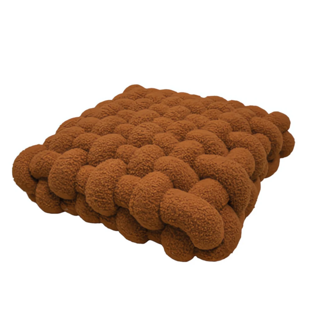 Plush Woven Knot Boucle Cushion - Image 9