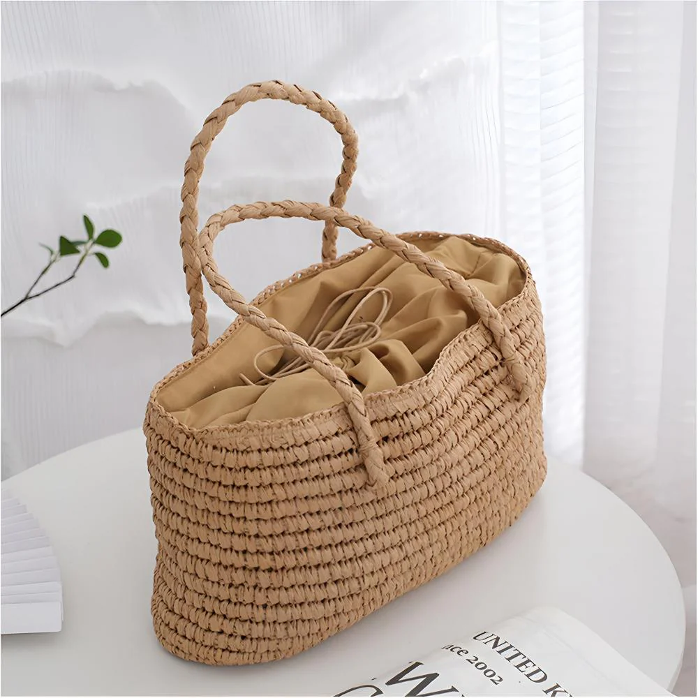 Woven Straw Tote Bag - Image 4
