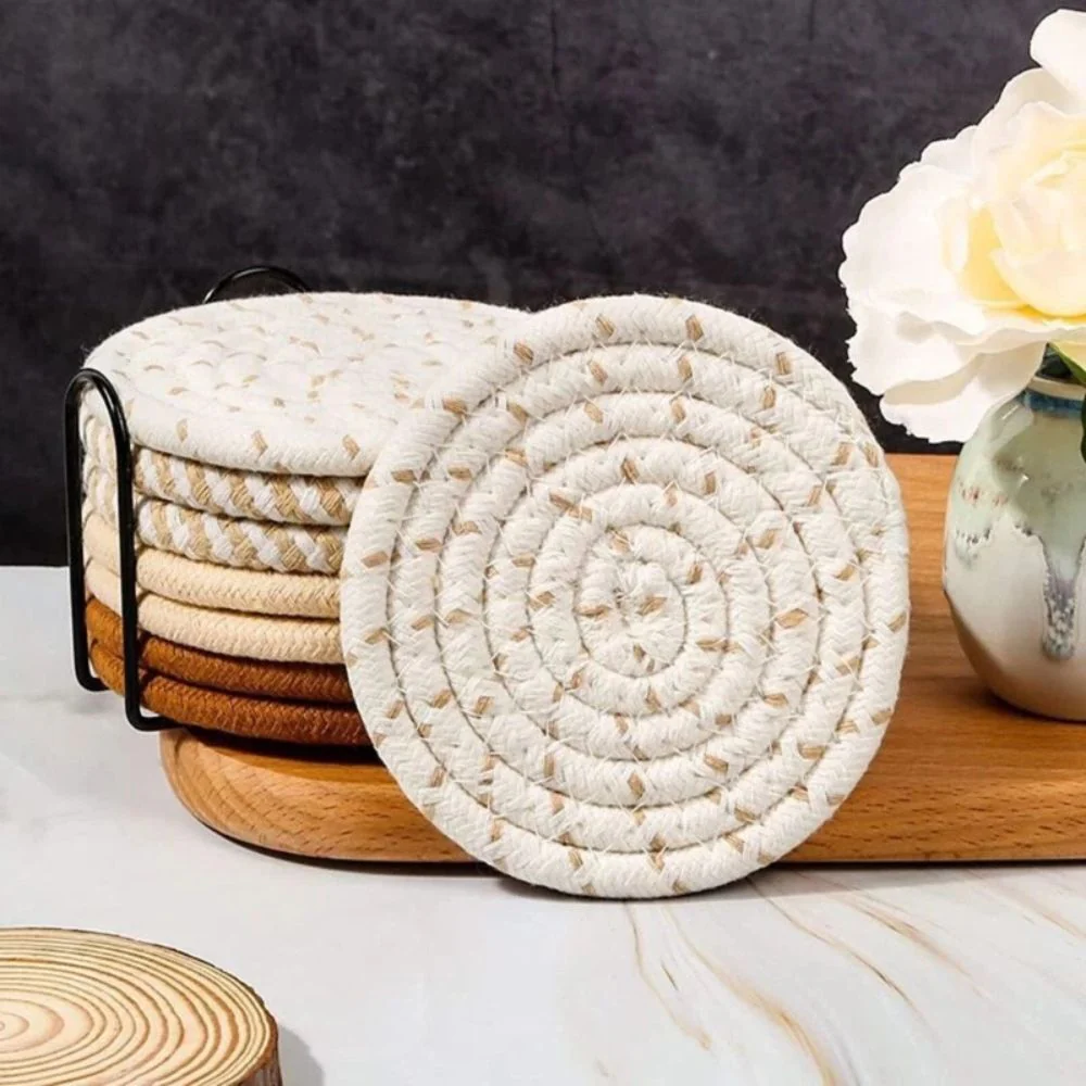 Woven Whirl Coaster Set | 8Pcs Set - Image 3