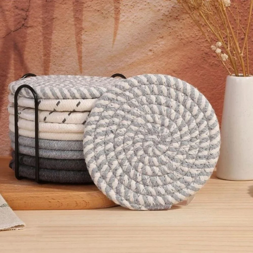 Woven Whirl Coaster Set | 8Pcs Set - Image 5