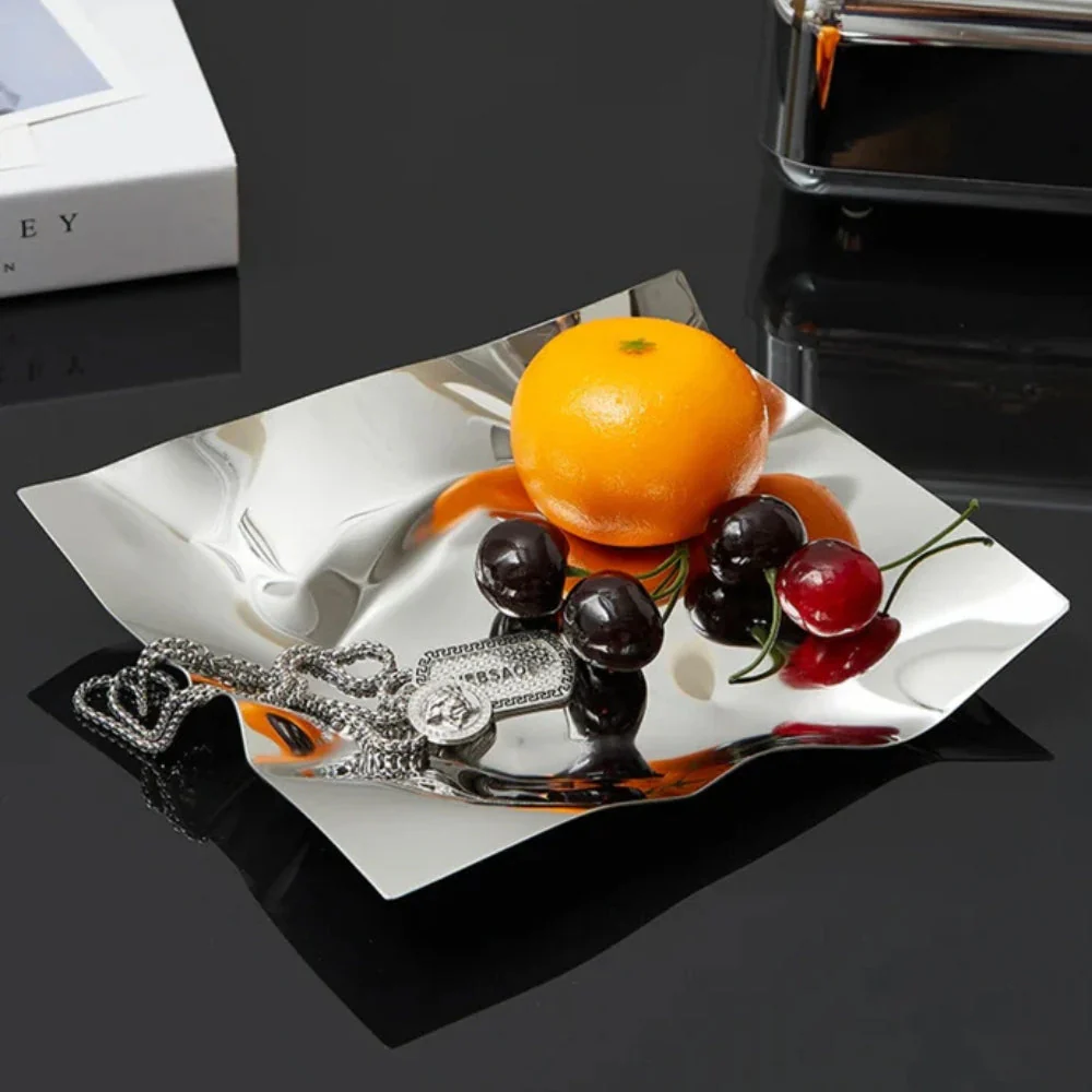 Wrinkled Stainless Steel Obsidian Tray - Image 4
