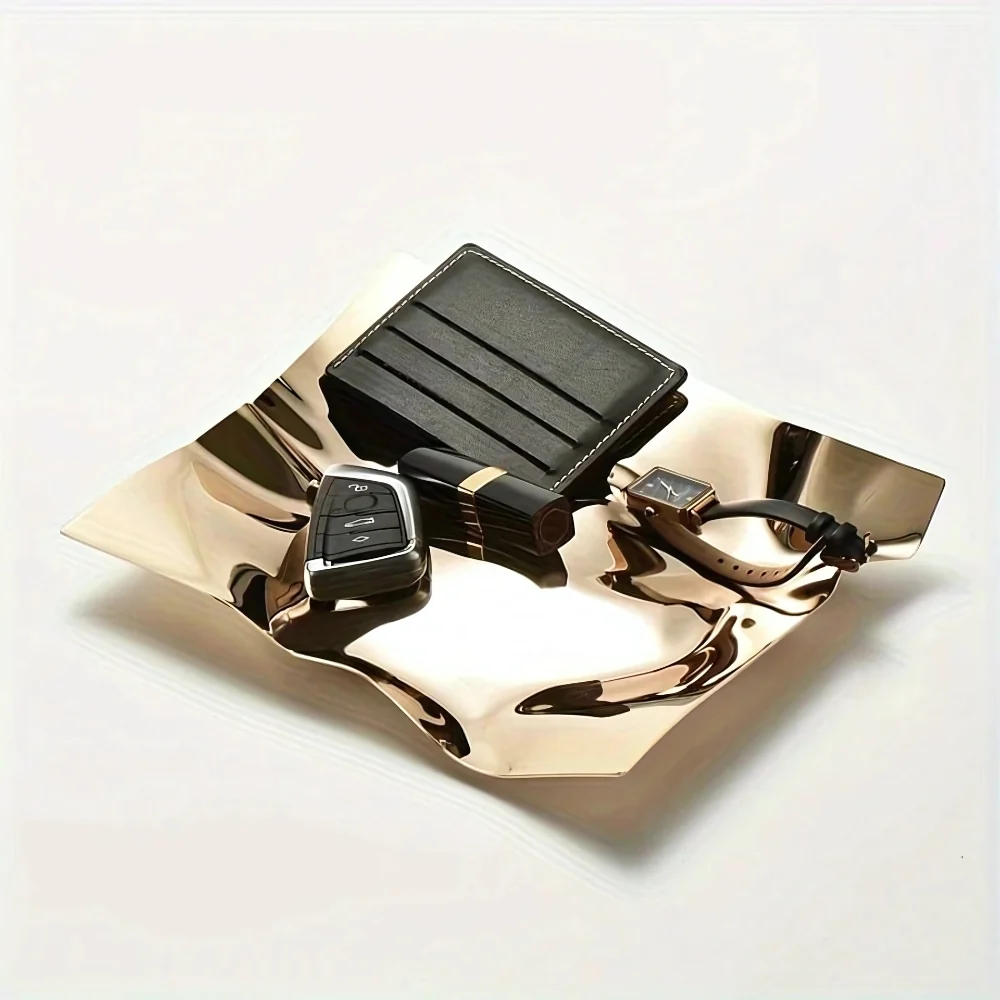 Wrinkled Stainless Steel Obsidian Tray - Image 5