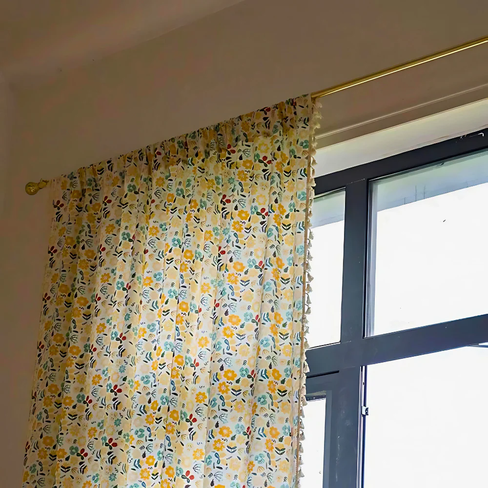 Yellow Flower Tassel Light Filtering Curtain - Image 5