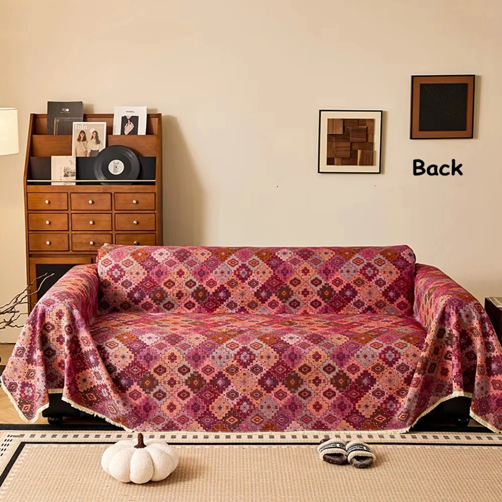 Zahara Geometric Tribal Kilim Sofa Cover - Image 7