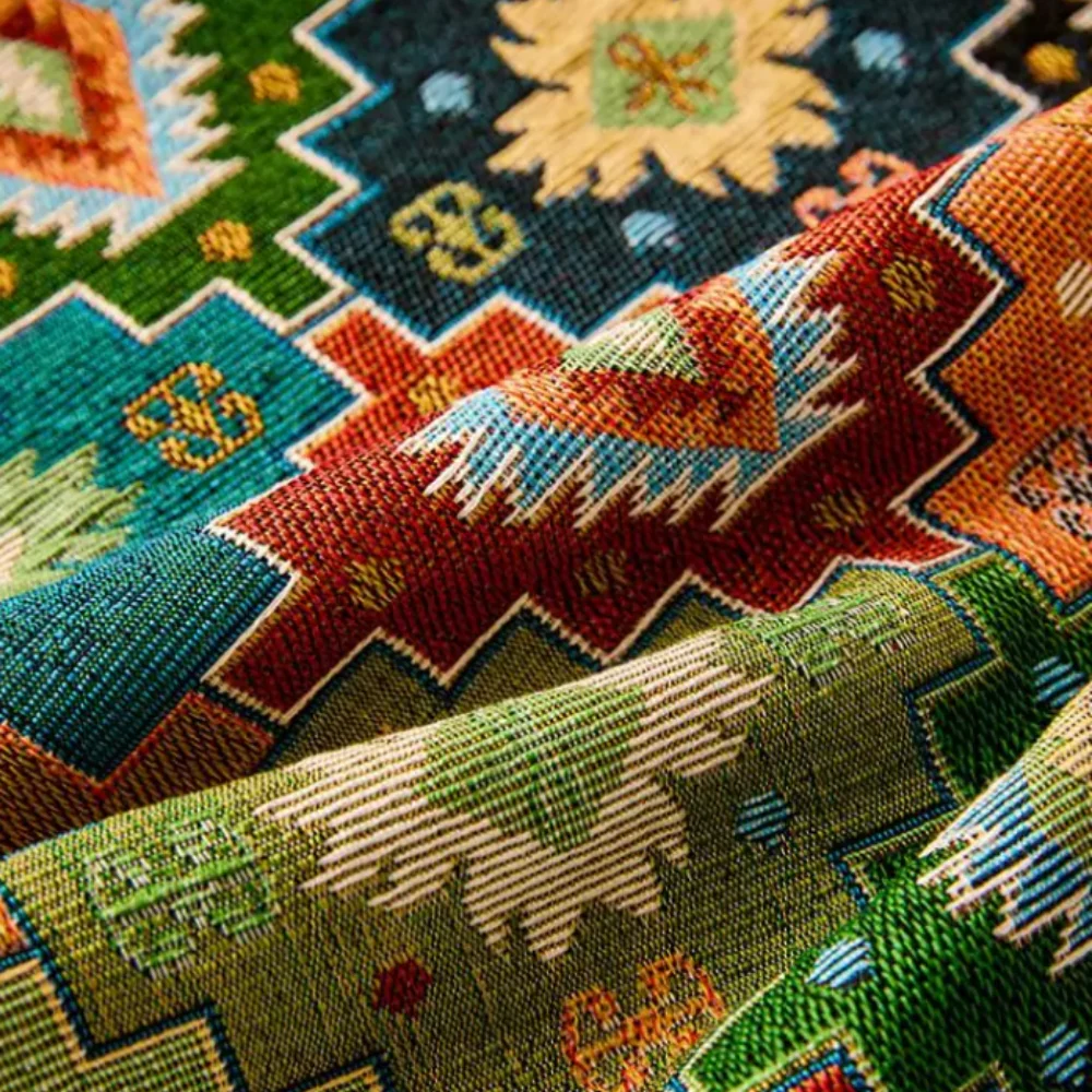 Zahara Geometric Tribal Kilim Sofa Cover - Image 9