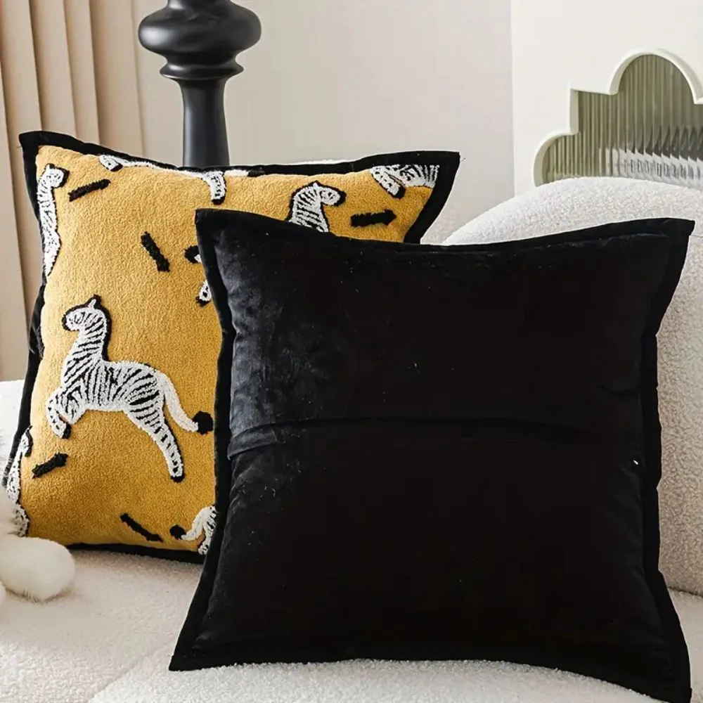 Zebra Dash Embroidered Cushion Cover - Image 7