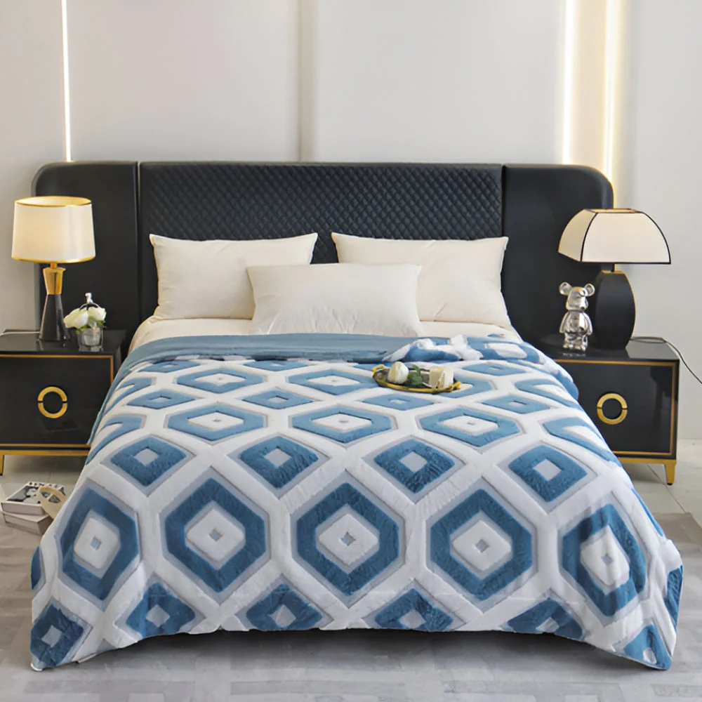 Zyra Double Layer Geometric Throw Blanket - Image 5