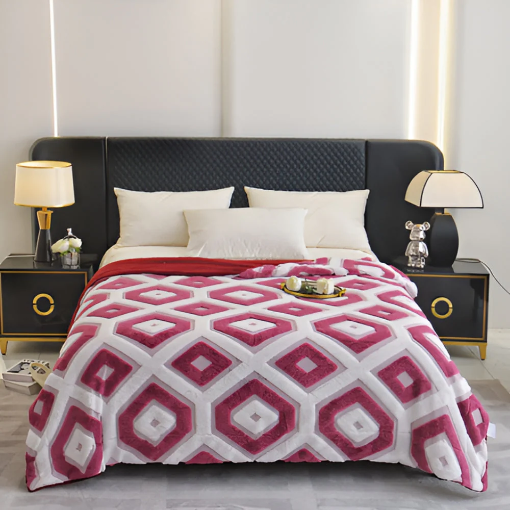 Zyra Double Layer Geometric Throw Blanket - Image 6